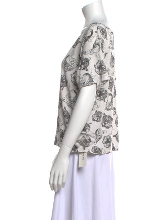 Saint Laurent Paisley Print Scoop Neck T-Shirt