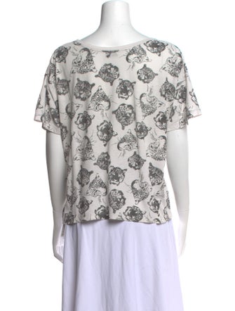 Saint Laurent Paisley Print Scoop Neck T-Shirt