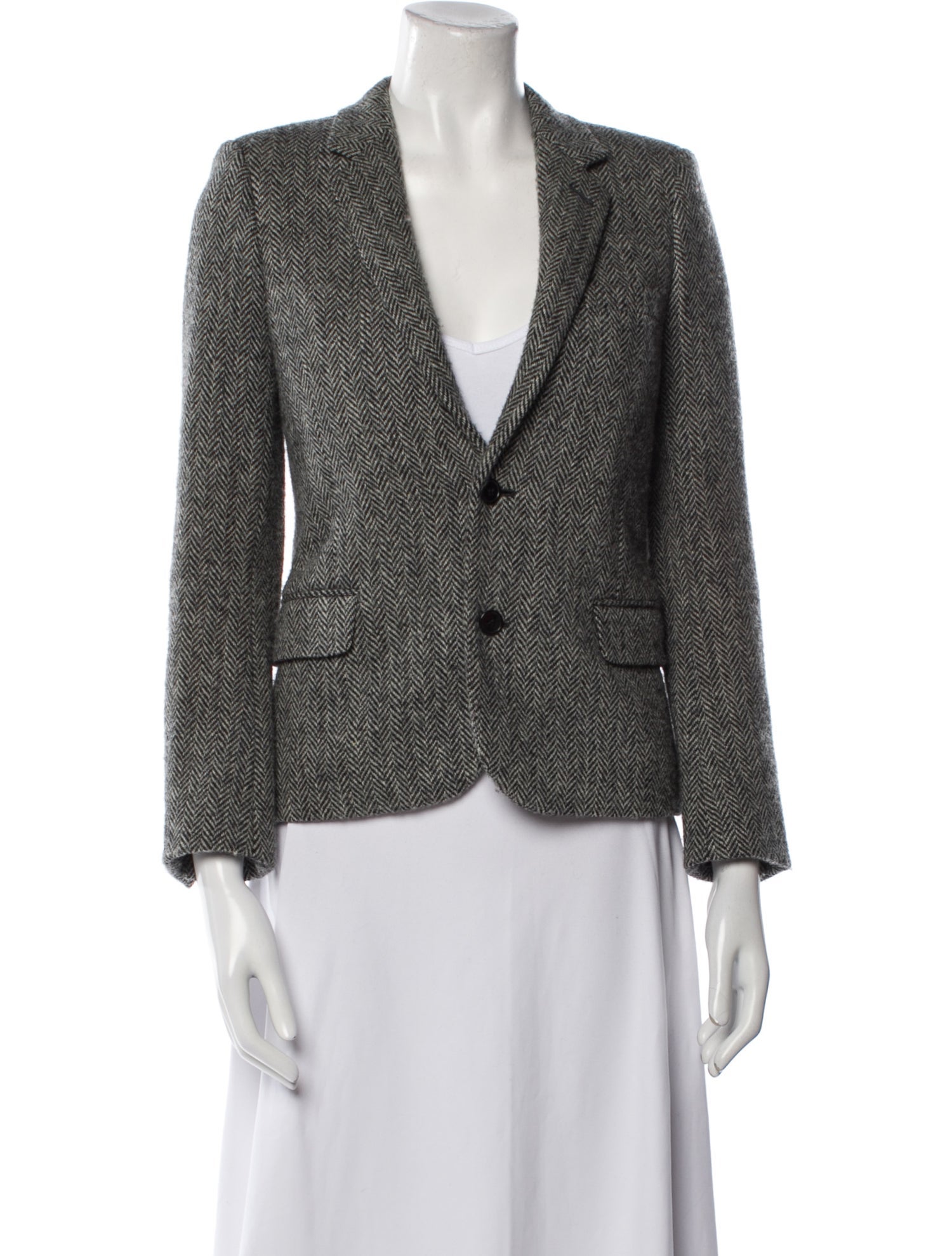 Saint Laurent Wool Tweed Pattern Blazer