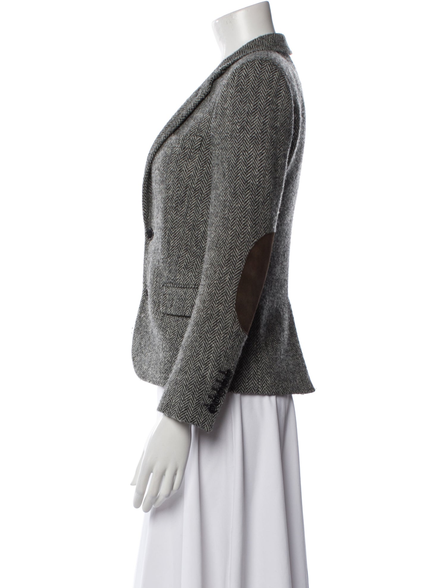 Saint Laurent Wool Tweed Pattern Blazer