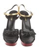 Saint Laurent Leather Bow Accents Sandals