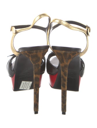 Saint Laurent Leather Bow Accents Sandals