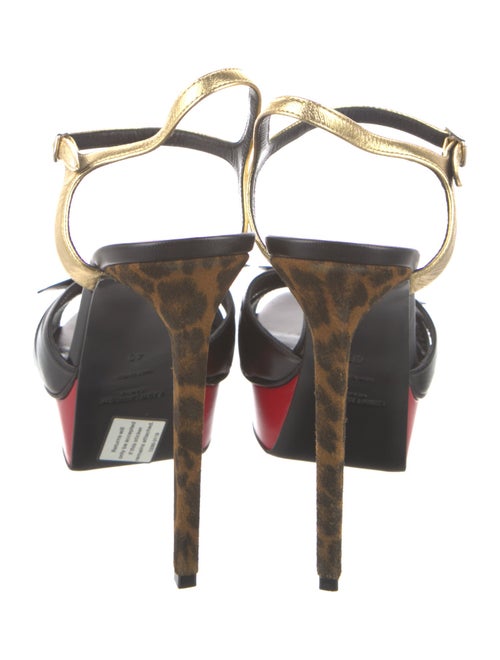 Saint Laurent Leather Bow Accents Sandals