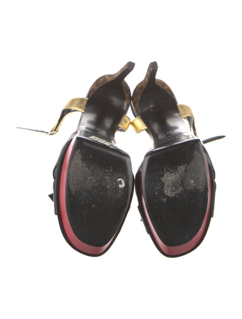 Saint Laurent Leather Bow Accents Sandals