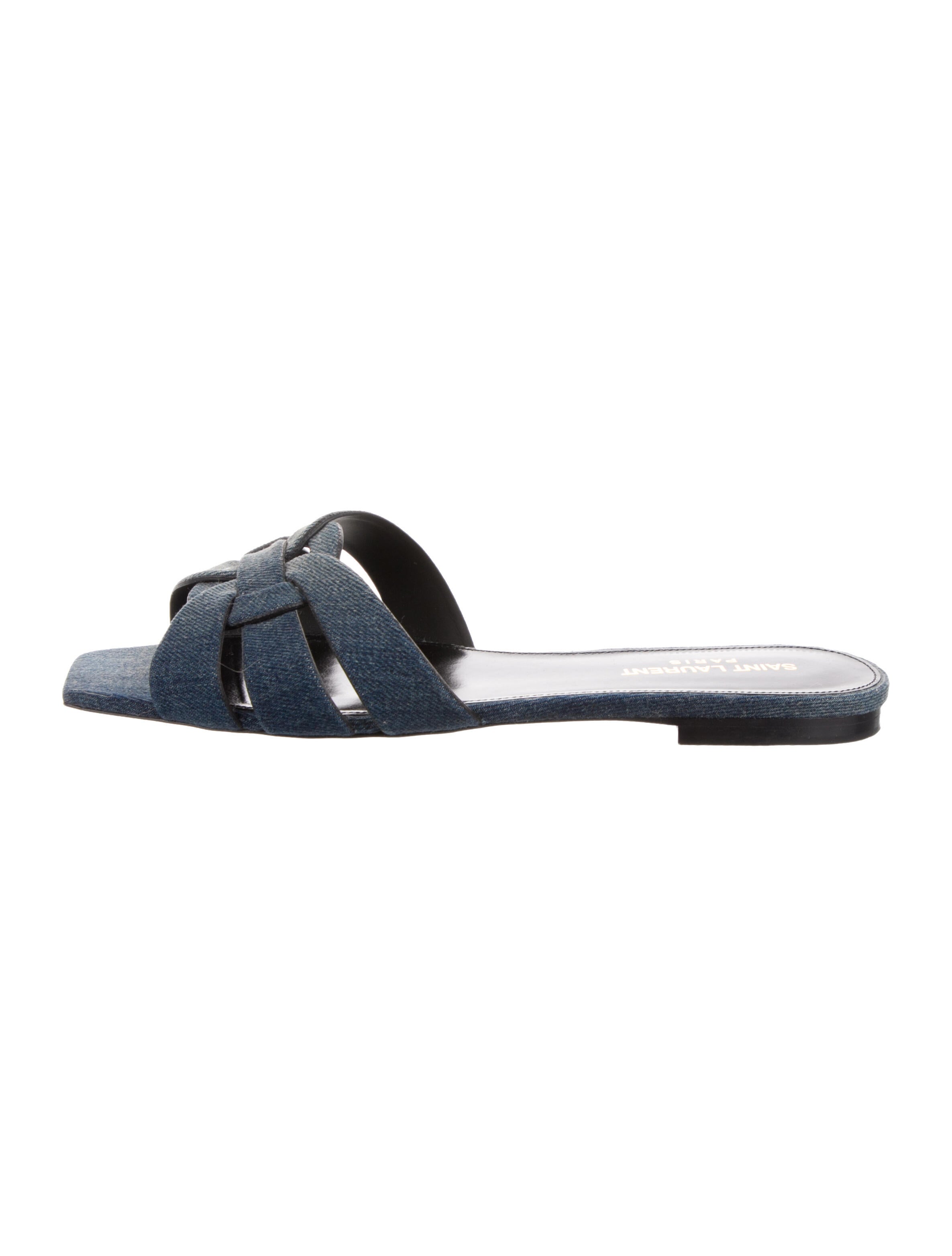 Saint Laurent Denim Slides w/ Tags