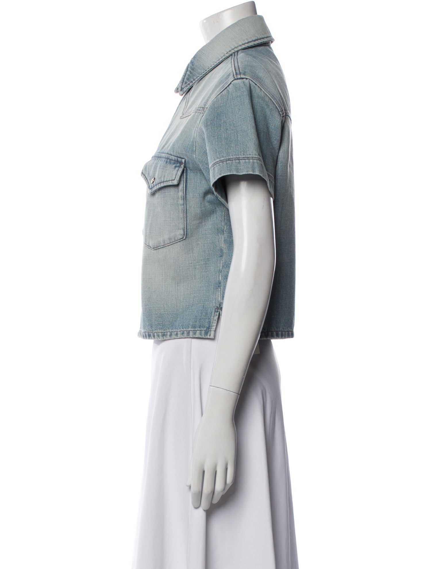 Saint Laurent Short Sleeve Button-Up Top