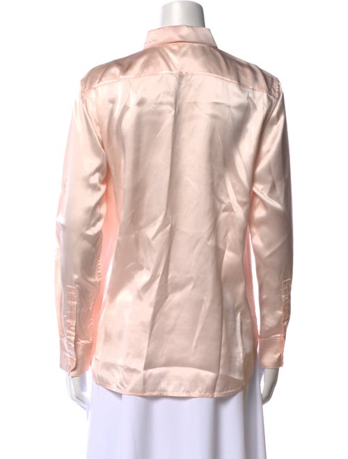 Saint Laurent Silk Long Sleeve Button-Up Top