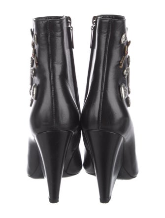 Saint Laurent Leather Crystal Embellishments Boots