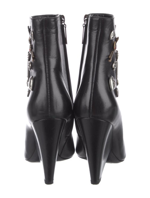 Saint Laurent Leather Crystal Embellishments Boots