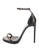 Saint Laurent Patent Leather Chain-Link Accents Sandals