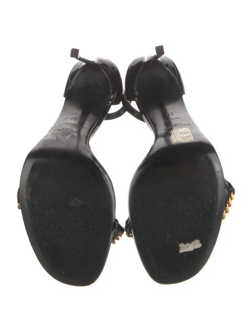 Saint Laurent Patent Leather Chain-Link Accents Sandals