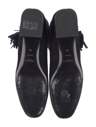 Saint Laurent Suede Fringe Trim Accent Boots