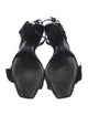 Saint Laurent Leather Ruffle Embellishment Slingback Sandals