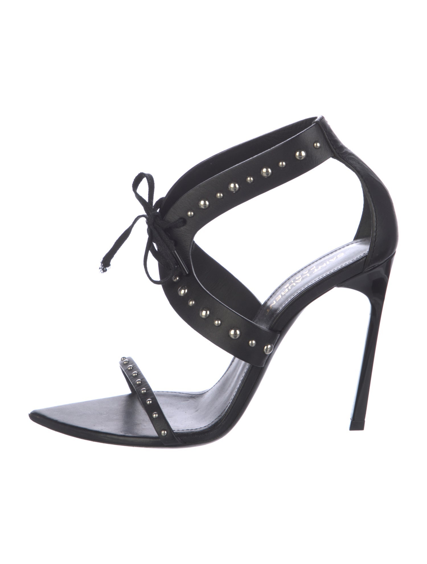 Saint Laurent Leather Studded Accents Sandals