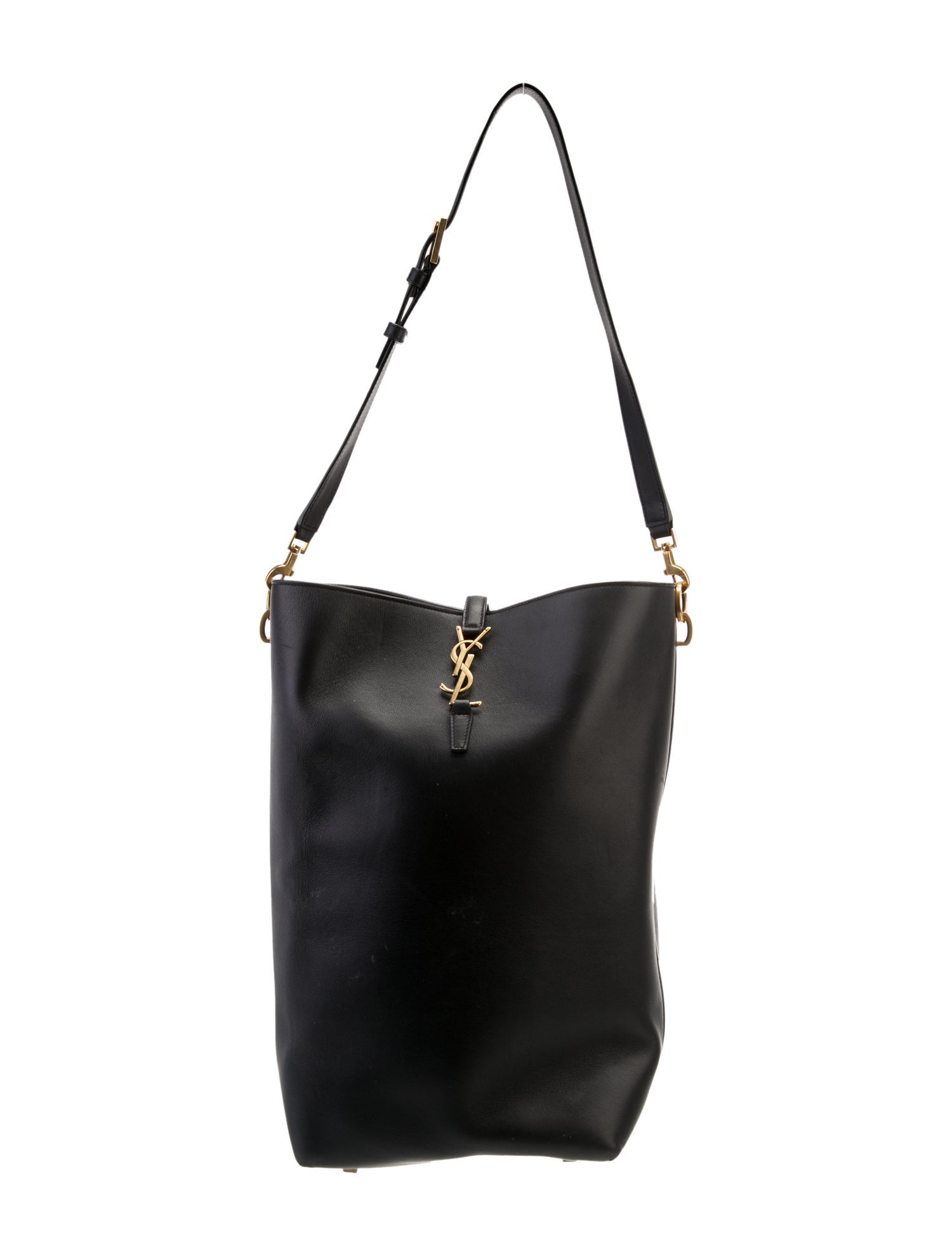 Saint Laurent Leather Le 37 Bucket Bag Long 2024