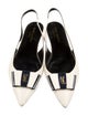 Saint Laurent Leather Bow Accents Slingback Flats