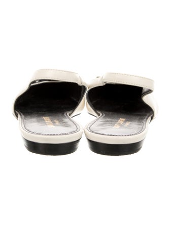 Saint Laurent Leather Bow Accents Slingback Flats