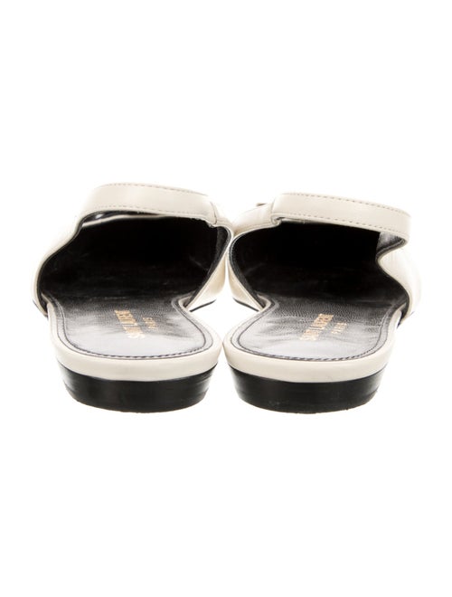 Saint Laurent Leather Bow Accents Slingback Flats