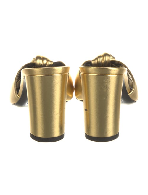 Saint Laurent Leather Pleated Accents Slides