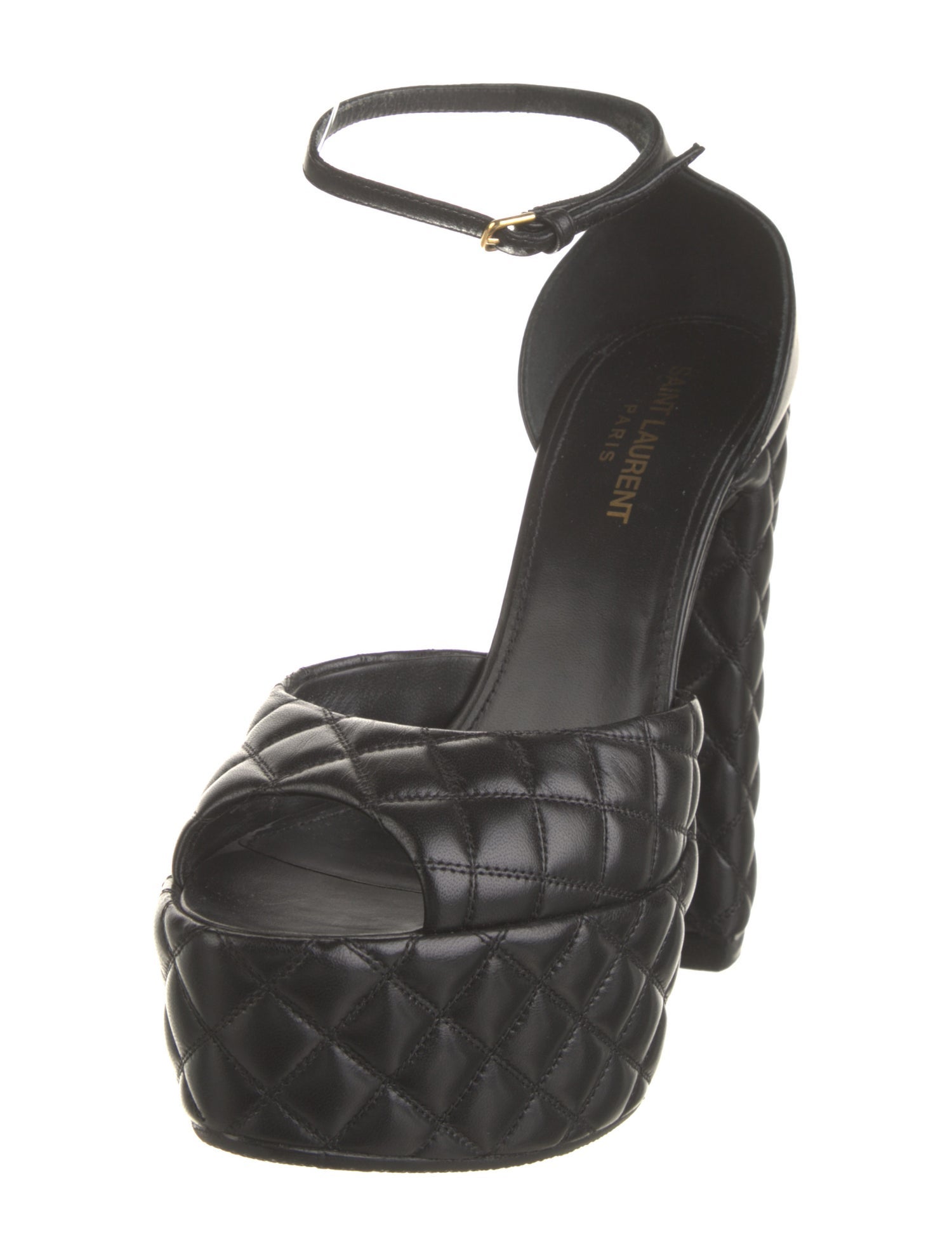 Saint Laurent Quilted Pattern Leather Pumps
