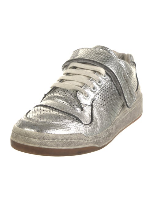 Saint Laurent Leather Lasercut Accents Sneakers