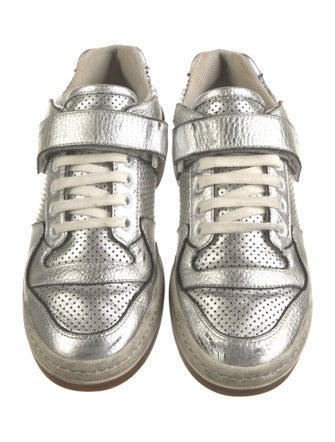 Saint Laurent Leather Lasercut Accents Sneakers