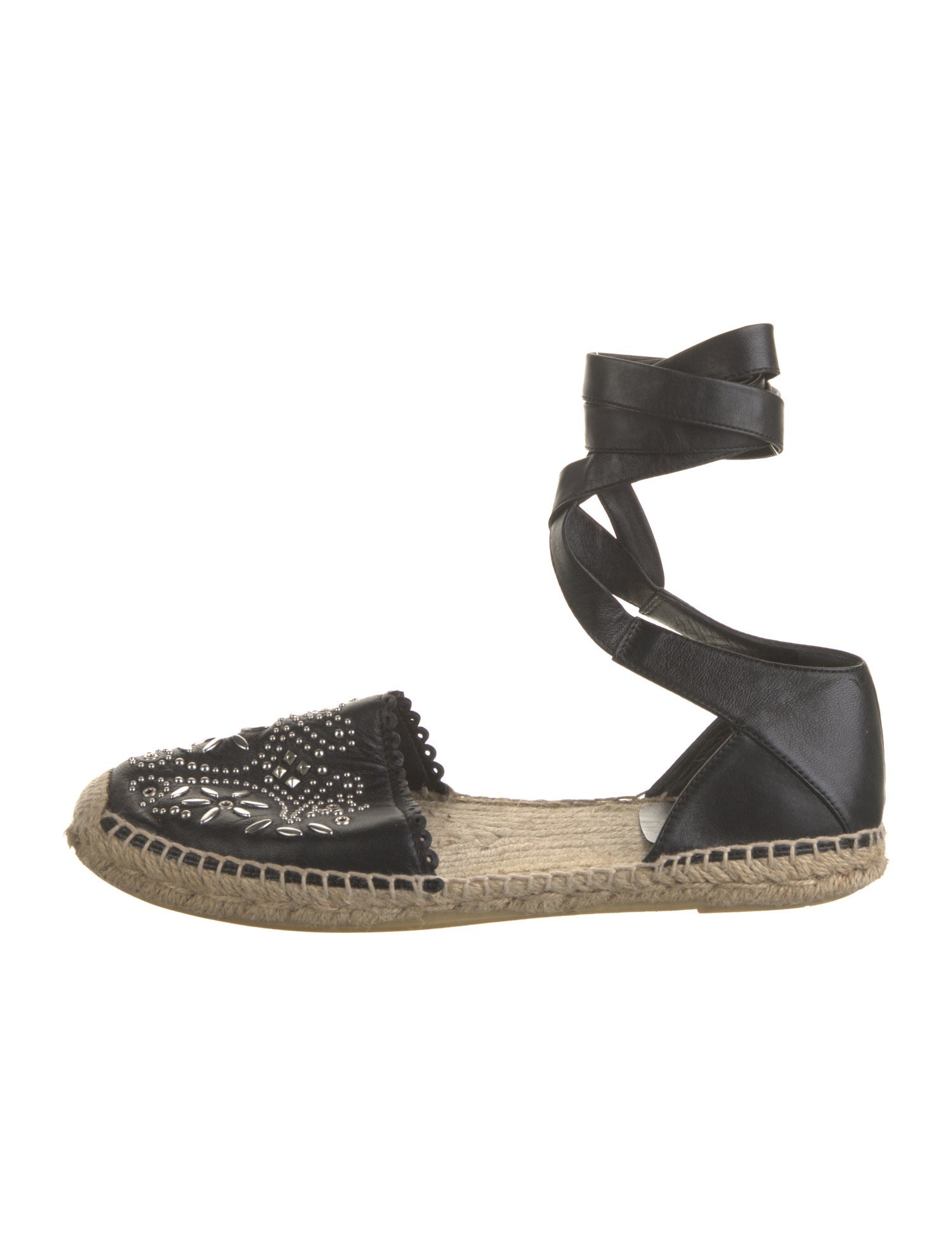 Saint Laurent Leather Studded Accents D'Orsay Flats