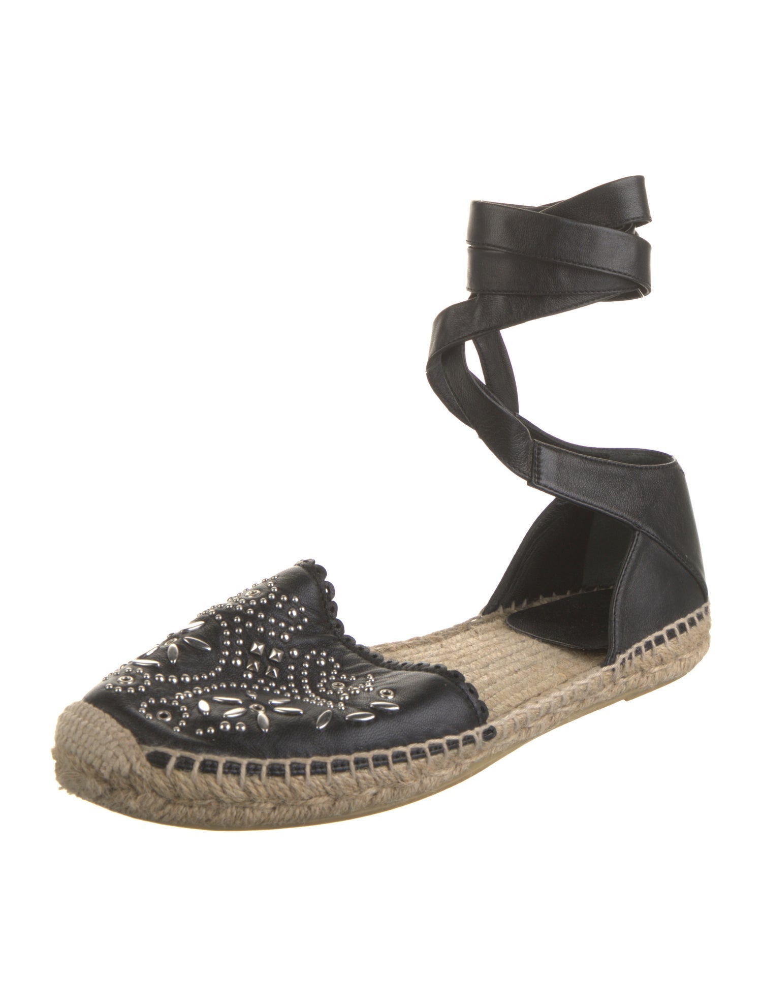 Saint Laurent Leather Studded Accents D'Orsay Flats