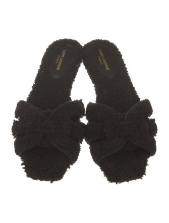 Saint Laurent Shearling Slides
