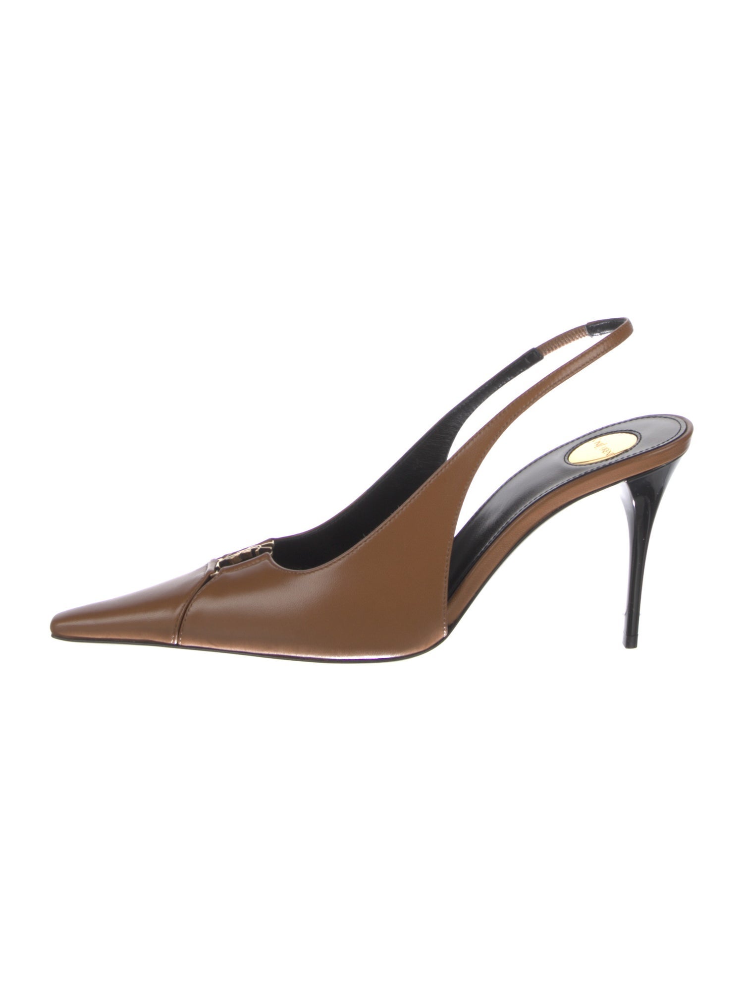 Saint Laurent Leather Slingback Pumps w/ Tags