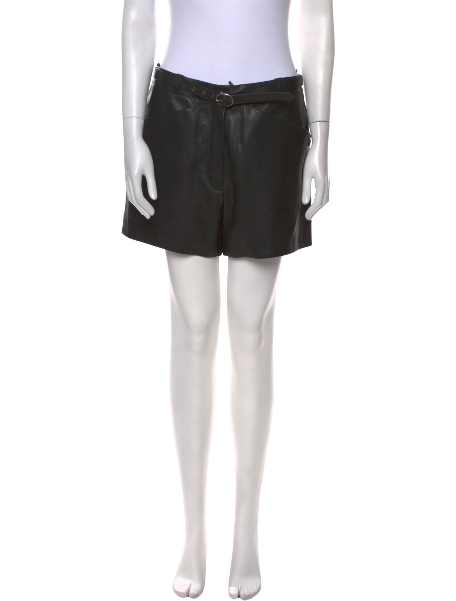 Saint Laurent Leather Mini Shorts w/ Tags
