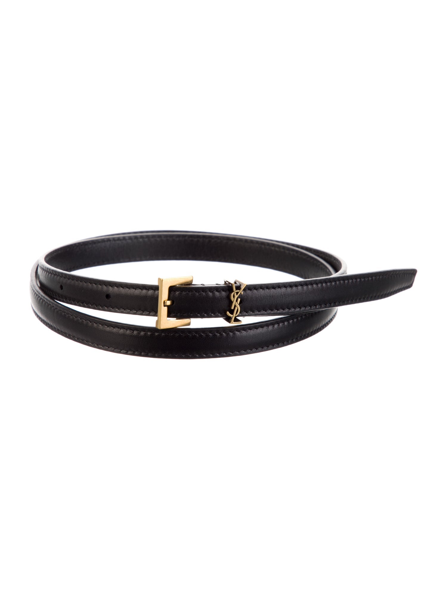 Saint Laurent Skinny Leather Belt