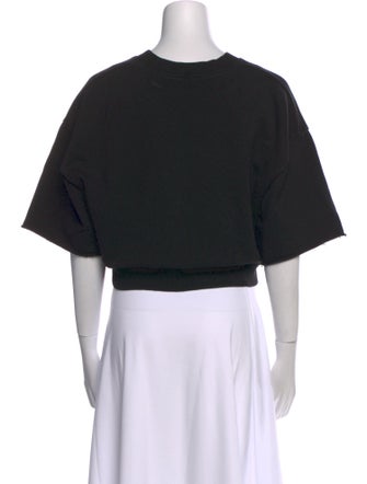 Saint Laurent Crew Neck Short Sleeve Crop Top