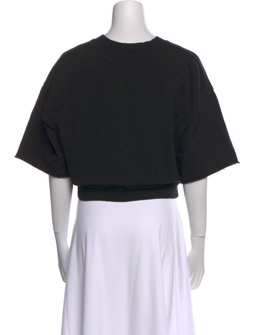 Saint Laurent Crew Neck Short Sleeve Crop Top