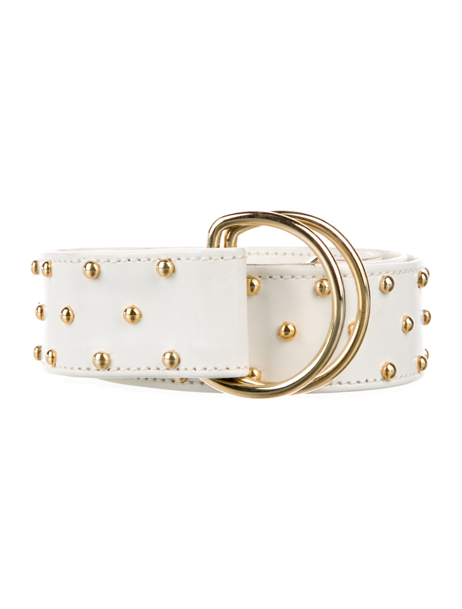 Yves Saint Laurent Rive Gauche Leather Studded Accents Belt