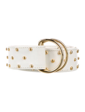 Yves Saint Laurent Rive Gauche Leather Studded Accents Belt