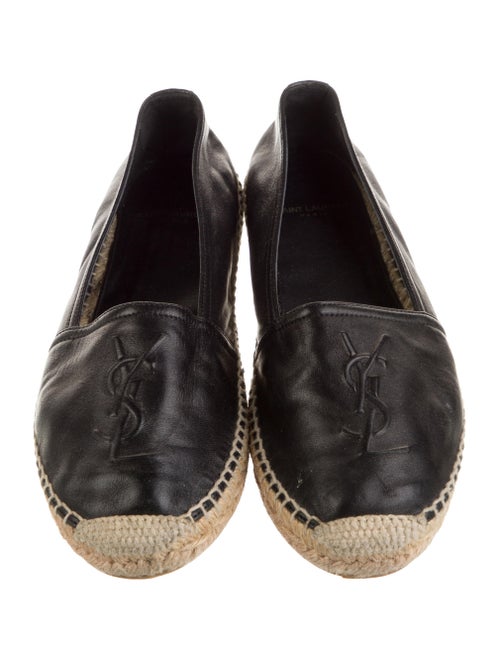 Saint Laurent Leather Whipstitch Trim Espadrilles