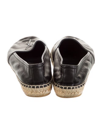 Saint Laurent Leather Whipstitch Trim Espadrilles