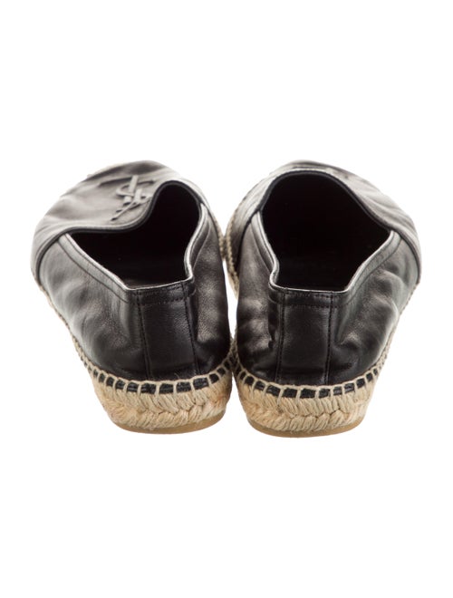 Saint Laurent Leather Whipstitch Trim Espadrilles