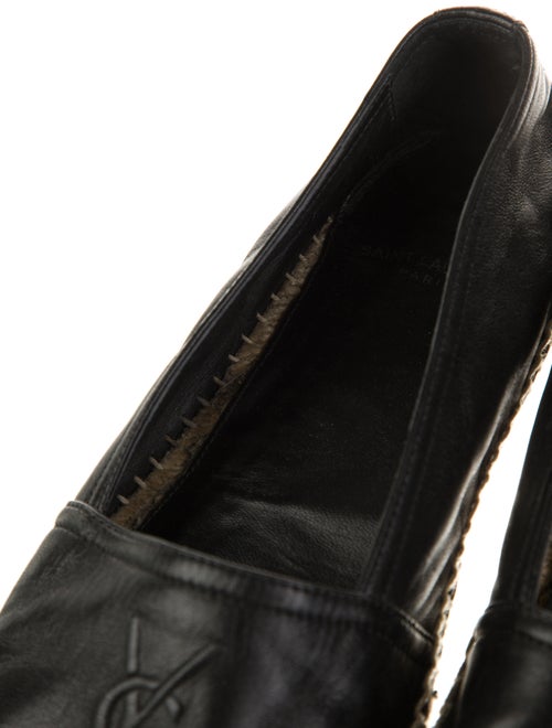Saint Laurent Leather Whipstitch Trim Espadrilles