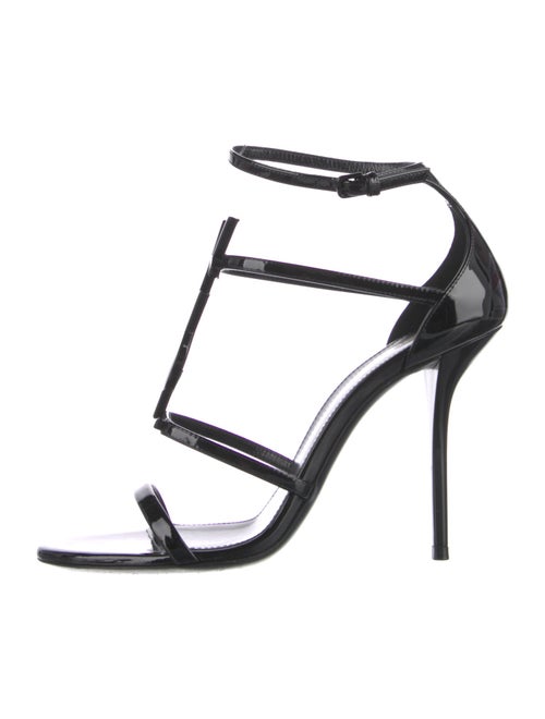 Saint Laurent Patent Leather T-Strap Sandals