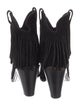 Saint Laurent Suede Fringe Trim Accent Western Boots