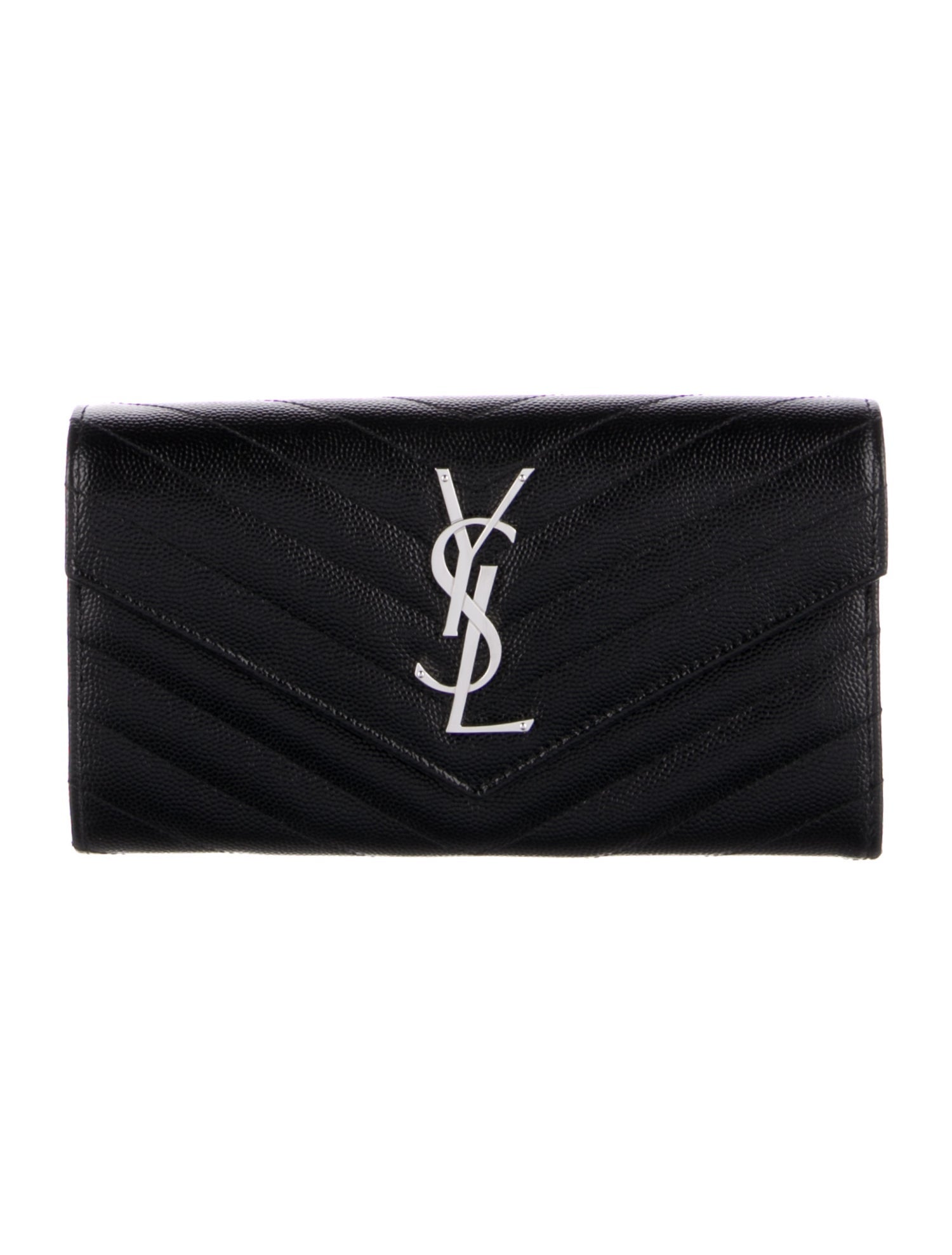 Saint Laurent Large Matelasse Flap Wallet Chevron Wallet