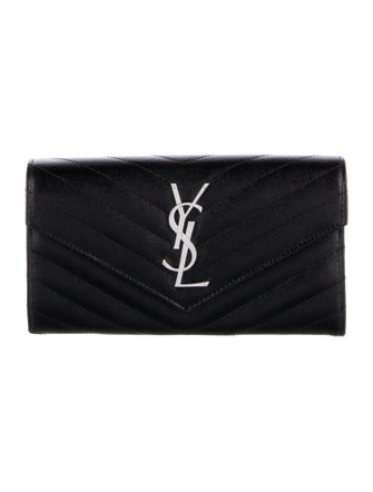 Saint Laurent Large Matelasse Flap Wallet Chevron Wallet