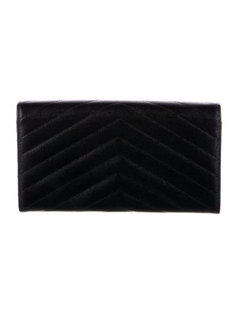 Saint Laurent Large Matelasse Flap Wallet Chevron Wallet
