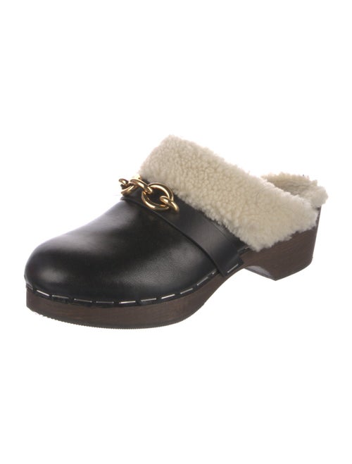 Saint Laurent Leather Chain-Link Accents Mules