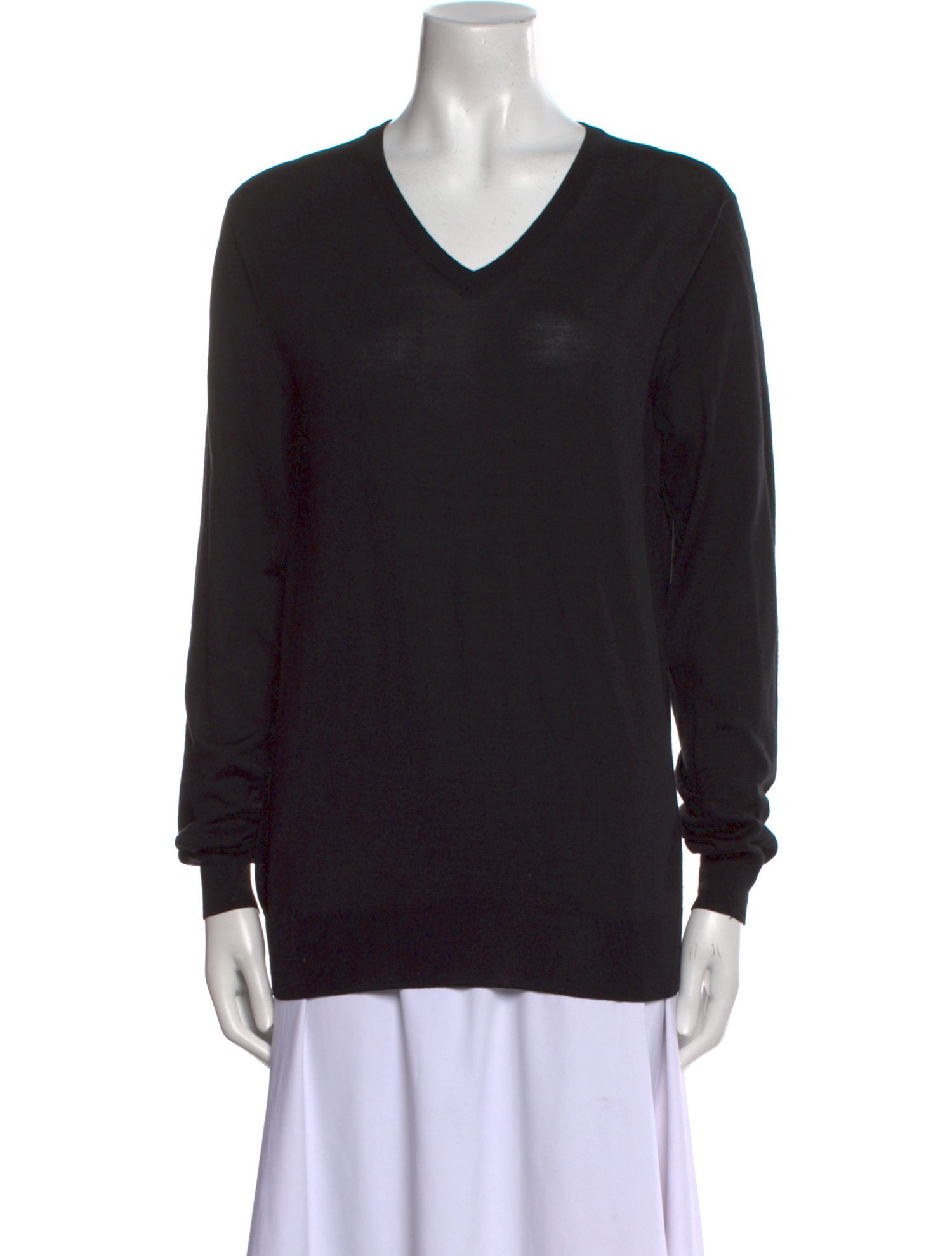 Saint Laurent V-Neck Long Sleeve Sweatshirt
