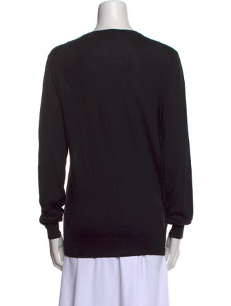Saint Laurent V-Neck Long Sleeve Sweatshirt