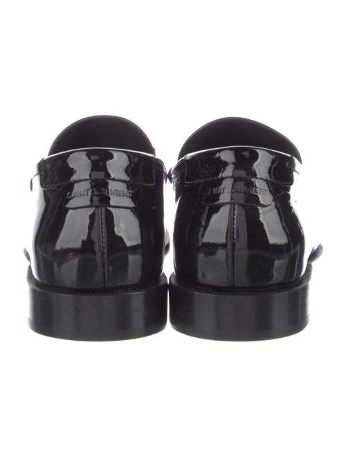 Saint Laurent Patent Leather Leather Trim Embellishment Loafers