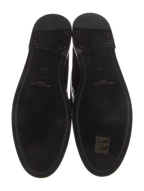 Saint Laurent Patent Leather Leather Trim Embellishment Loafers